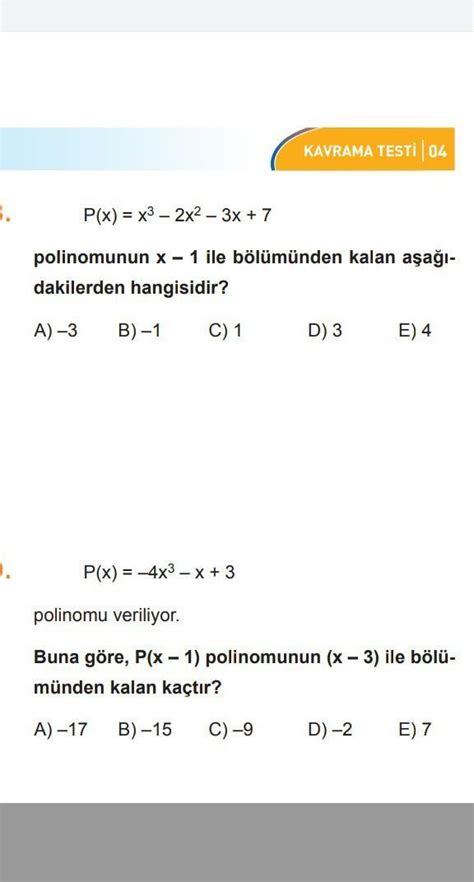 acil polinom soru çözümü